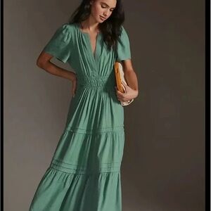 Anthropologie Somerset Maxi Dress Linen Edition | Sage Green
